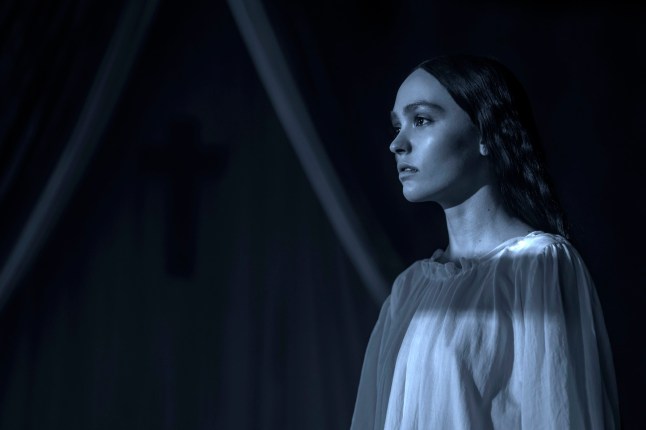 This image released by Focus Features shows Lily-Rose Depp in a scene from "Nosferatu." (Focus Features via AP)