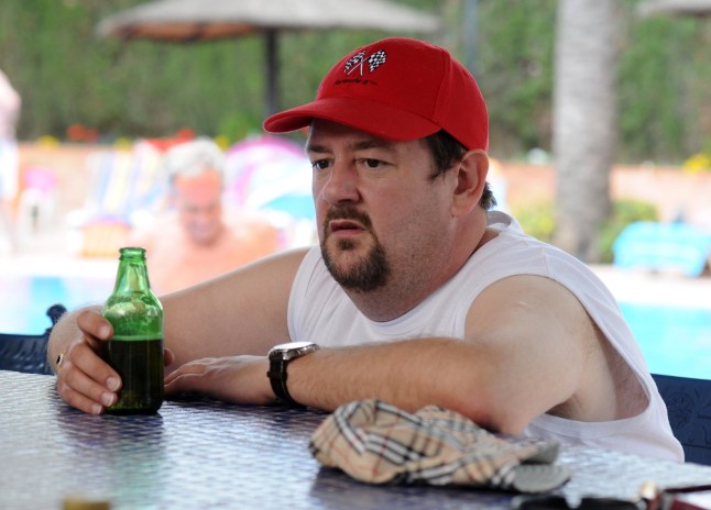 TELEVISION PROGRAMMES: Benidorm. The Oracle (Johnny Vegas) at a poolside bar BENIDORM IS A TIGER ASPECT PRODUCTION FOR ITV1. BENIDORM on Friday 23rd October 2009 A cockney conman called Gary (ROBIN ASKWITH) starts working his way through the holidaymakers, and Madge (SHEILA REID) is given something to settle her stomach with extremely unsetting results. Picture Shows: Oracle (JOHNNY VEGAS) Pictures contact: Shane Chapman ITV Pictures shane.chapman@itv.com www.itvpictures.com