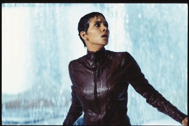 Halle Berry in an all-black suit in Die Another Day