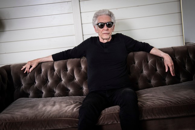 David Cronenberg poses for portrait photographs for the film 'Crimes of the Future', at the 75th international film festival, Cannes, southern France, Wednesday, May 25, 2022. (Photo by Vianney Le Caer/Invision/AP)