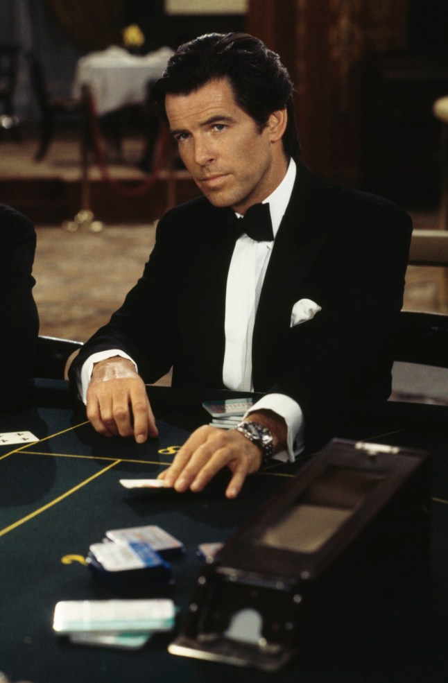 Irish actor Pierce Brosnan films a scene in the Casino de Monte Carlo, Monte Carlo, Monaco, for the James Bond film 'GoldenEye', 1995. (Photo by Keith Hamshere/Getty Images)