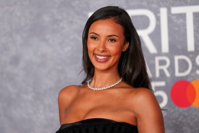 Maya Jama poses for photographers upon arrival at the Brit Awards 2025 in London, Saturday, March. 1, 2025. (Photo by Scott A Garfitt/Invision/AP)