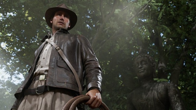 Indiana Jones standing in a jungle