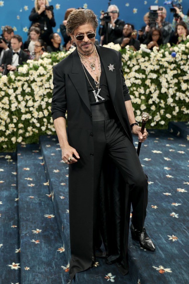 NEW YORK, NEW YORK - MAY 05: Shah Rukh Khan attends the 2025 Met Gala Celebrating "Superfine: Tailoring Black Style" at Metropolitan Museum of Art on May 05, 2025 in New York City. (Photo by Michael Loccisano/GA/The Hollywood Reporter via Getty Images)