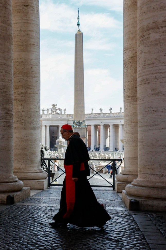 epa12077116 Cardinal Pierbattista Pizzaballa arrives for the meeting of the General Congregation of Cardinals, in Vatican City, 06 May 2025. The cardinals continue their deliberations during general congregations held following the death of Pope Francis, in preparation for the assembly to elect a new pope, known as the conclave. EPA/FABIO FRUSTACI