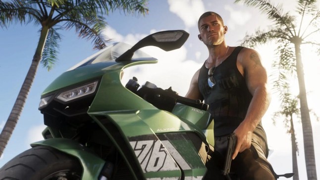 GTA 6 Jason astride a motorbike