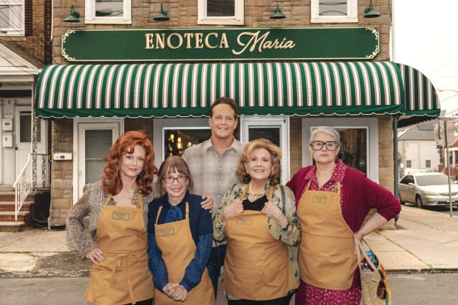 No Merchandising. Editorial Use Only. No Book Cover Usage. Mandatory Credit: Photo by Netflix/Everett/REX/Shutterstock (15263939b) NONNAS, from left: Susan Sarandon, Talia Shire, Vince Vaughn, Brenda Vaccaro, Lorraine Bracco, 2025. ph: Jeong Park / ? Netflix / Courtesy Everett Collection Nonnas - 2025