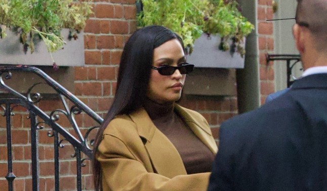 Cassie Ventura was seen looking stoic in New York City. She is wearing a brown dress, a tan coat, and black sunglasses