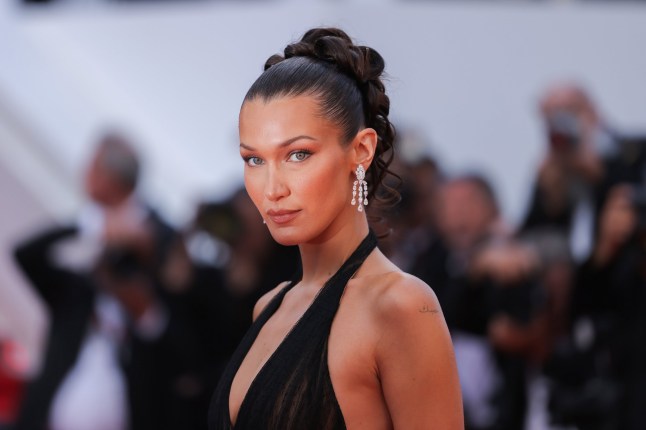 CANNES, FRANCE - MAY 23: Bella Hadid attends the "L'Amour Ouf" (Beating Hearts) Red Carpet at the 77th annual Cannes Film Festival at Palais des Festivals on May 23, 2024 in Cannes, France. (Photo by Victor Boyko/Getty Images)