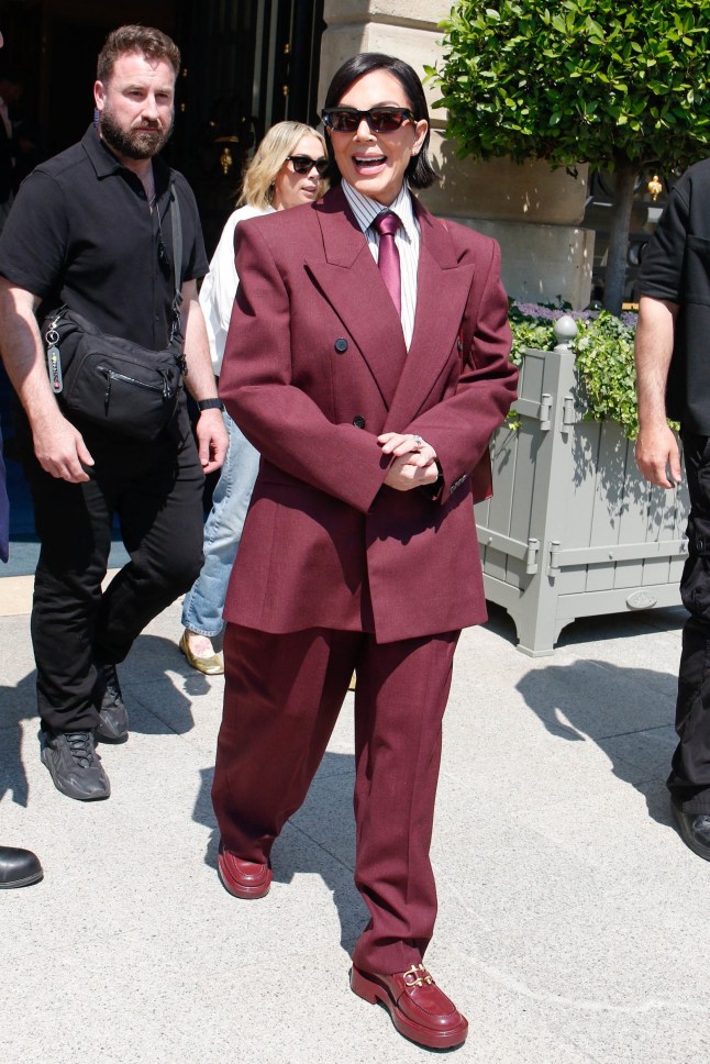 Kim Kardashian and Kris Jenner leaving their hotel in Paris for lunch. 14 May 2025 Pictured: Kris Jenner. Photo credit: Spread Pictures / MEGA TheMegaAgency.com sales@mega.global