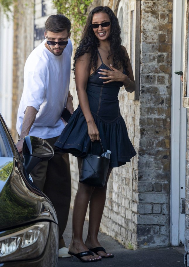 ***EXCLUSIVE ALL ROUND PICTURES*** *****PICTURES EMBARGOED UNTIL 1PM 15h MAY 2025****** Maya Jama & Ruben Dias are seen for the first time in a public display of affection as the dine for a sunny lunch at the Canal Riverside eatery ???The Summerhouse??? Maya & her NEW heartthrob couldn???t keep their hands to theirselves over some food and Ice cream as they flirted for hours at the West London Restaurant. Dressed in a dark revealing dress and flip flop high heels, Maya flaunted her assets and left little to the imagination on her lunch date with the Manchester City Footballer. The couple have tried for months to keep their blossoming romance away for prying eyes but these images show that Maya could have found her love match. Pictured - Maya Jama & Ruben Dias ***EXCLUSIVE ALL ROUND PICTURES**** ***PLEASE CALL/EMAIL FOR ONLINE & PRINT USAGE AND FEES***