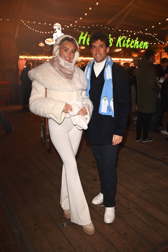 LONDON, ENGLAND - NOVEMBER 20: Nicoline Artursson and James Argent attend the opening night of Hyde Park Winter Wonderland on November 14, 2024 in London, England. (Photo by Dave Benett/Getty Images for Hyde Park Winter Wonderland)