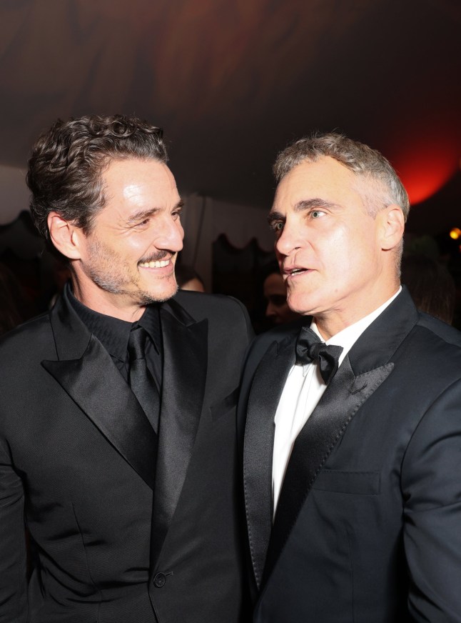 CANNES, FRANCE - MAY 16: Pedro Pascal and Joaquin Phoenix attend the "Eddington" after party presented by Patr??n El Alto at Lucia Cannes by Nikki BeachHospitality Group during the Cannes Film Festival on May 16, 2025 in Cannes, France. (Photo by Max Cisotti/Dave Benett/Getty Images for Nikki Beach Hospitality Group)