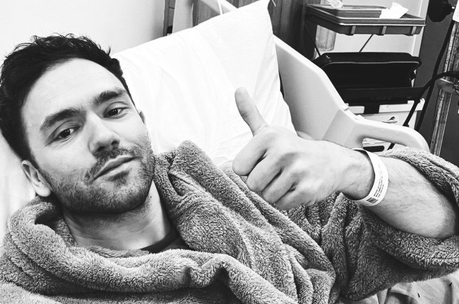 Andy Brown in a hospital bed
