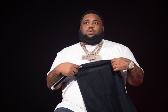 Mandatory Credit: Photo by Scott Moore/REX/Shutterstock (14252596n) Rapper Rod Wave performs on stage durning his Nostalgia Tour. Rod Wave in concert, Nostalgia Tour at Moody Center, Austin, Texas, USA - 10 Dec 2023