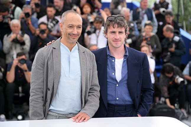 CANNES, FRANCE - MAY 22: Oliver Hermanus and Paul Mescal pose during "The History of Sound" photocall at the 78th annual Cannes Film Festival at Palais des Festivals on May 22, 2025 in Cannes, France. (Photo by Kristy Sparow/Getty Images)