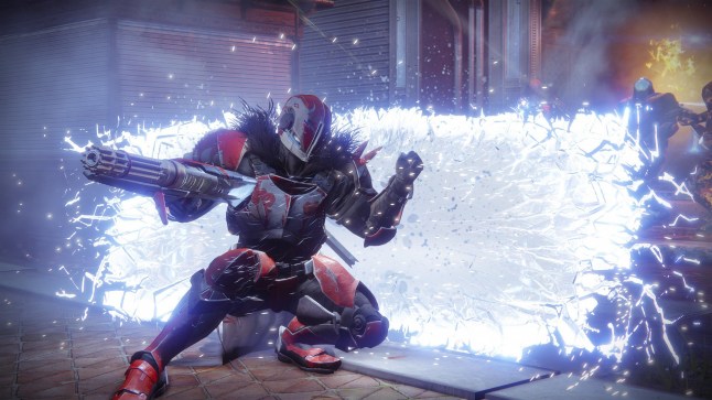 Destiny 2 screenshot of playing throwing up defenses