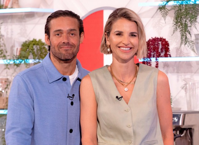 Editorial use only Mandatory Credit: Photo by Ken McKay/ITV/REX/Shutterstock (14445255w) Spencer Matthews, Vogue Williams 'Lorraine' TV show, London, UK - 23 Apr 2024
