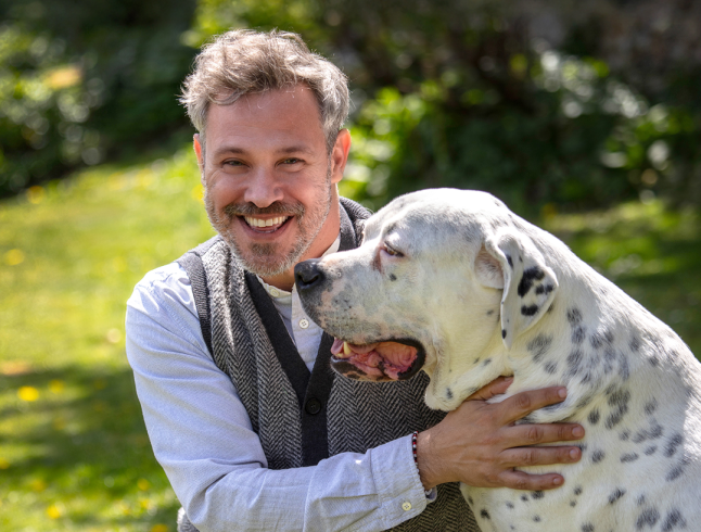 Will Young with his dog